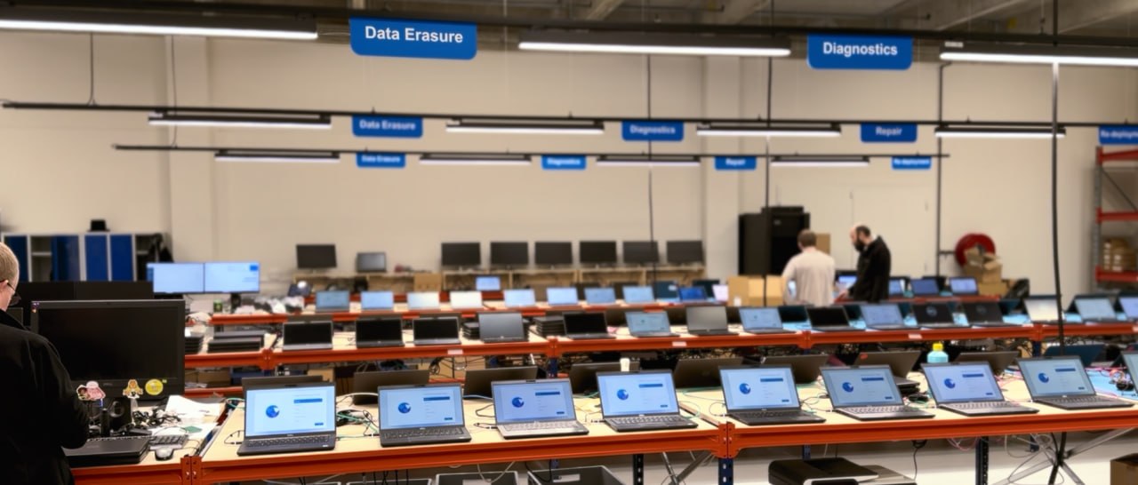 The data erasure benches at the Scandic IT facility